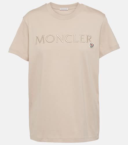 Logo embroidered cotton jersey T-shirt - Moncler - Modalova