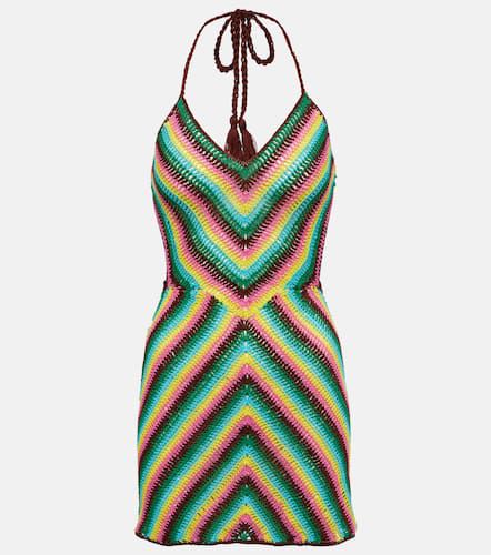 Striped crochet cotton minidress - Anna Kosturova - Modalova