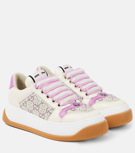 Screener GG Crystal leather sneakers - Gucci - Modalova