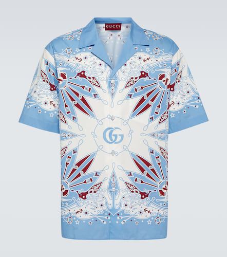 Double G printed cotton bowling shirt - Gucci - Modalova