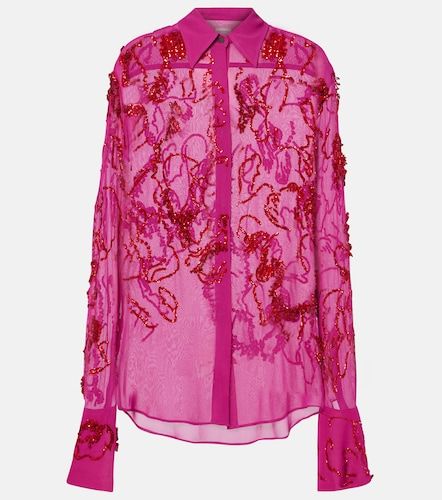 Camicia in chiffon con paillettes - Dries Van Noten - Modalova