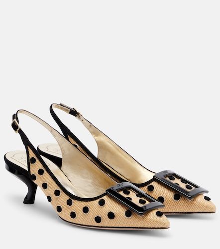 Virgule polka-dot canvas slingback pumps - Roger Vivier - Modalova