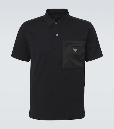 Prada Polo in cotone con Re-Nylon - Prada - Modalova