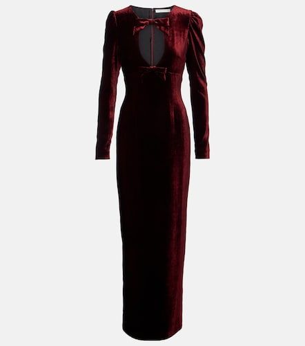 Abito lungo in velluto con cut-out e fiocco - Alessandra Rich - Modalova