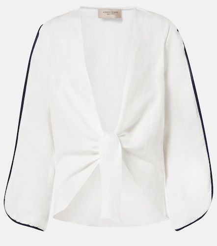 Bicolor linen-blend top - Adriana Degreas - Modalova
