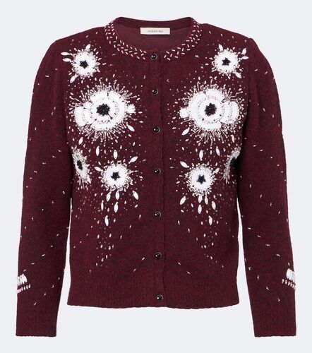 Cardigan in misto lana a fiori - Jacques Wei - Modalova