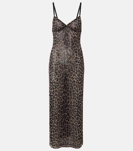 Vestido lencero de tul estampado - Saint Laurent - Modalova