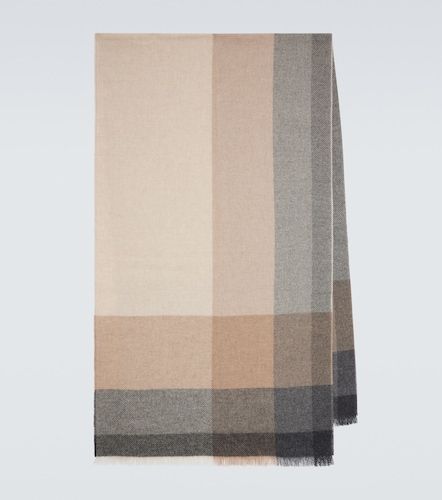 Checked wool and cashmere scarf - Brunello Cucinelli - Modalova