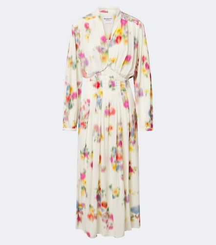 Abito midi in satin plissé floreale - Marant Etoile - Modalova