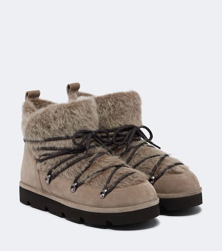 Monili shearling and suede snow boots - Brunello Cucinelli - Modalova