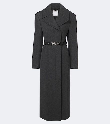 Belted herringbone virgin wool coat - Sportmax - Modalova