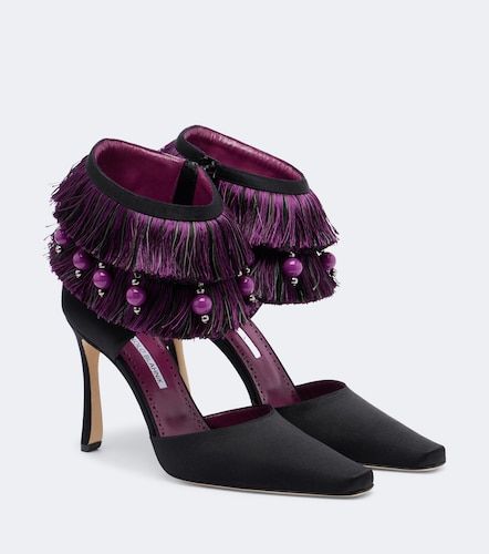 Pumps Sorolla in raso con frange - Manolo Blahnik - Modalova