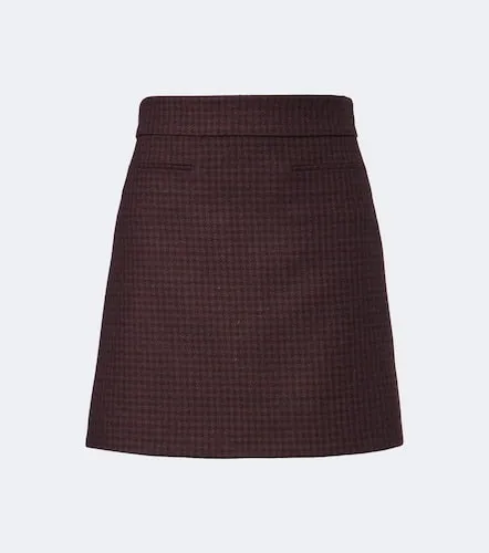 Minifalda en mezcla de lana a cuadros - Gucci - Modalova