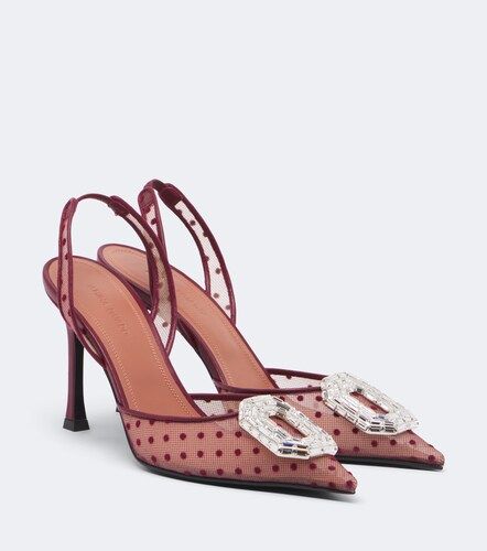 Pumps slingback Camelia in point d'esprit - Amina Muaddi - Modalova