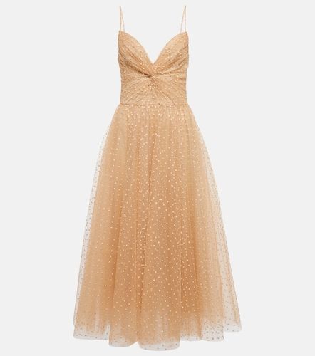Abito midi in tulle a pois - Monique Lhuillier - Modalova