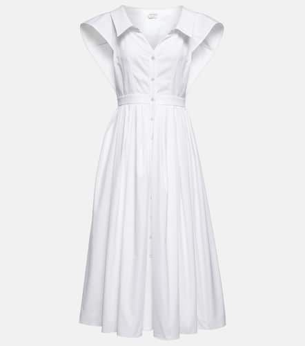 Collared cotton poplin midi dress - Alexander McQueen - Modalova