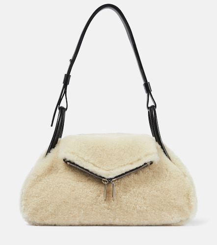 Borsa a spalla Gemini Small in shearling - Amina Muaddi - Modalova