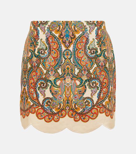 Ottie scalloped paisley linen miniskirt - Zimmermann - Modalova