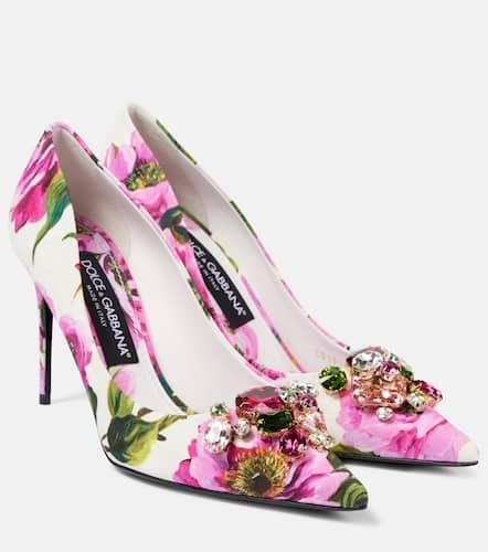 Pumps con stampa e cristalli - Dolce&Gabbana - Modalova