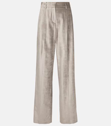 Cotton-blend velvet straight pants - Brunello Cucinelli - Modalova