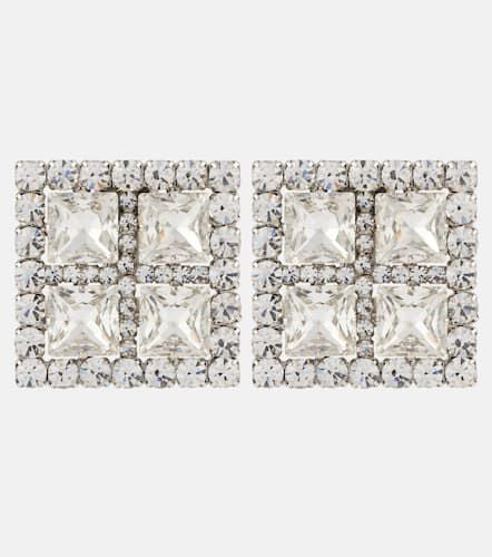 Crystal-embellished clip-on earrings - Alessandra Rich - Modalova