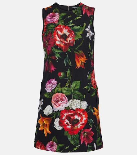 Abito corto con stampa floreale - Dolce&Gabbana - Modalova