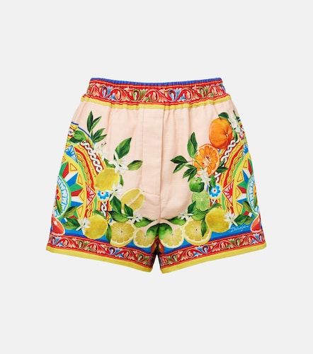 Shorts Taormina in cotone con stampa - Dolce&Gabbana - Modalova