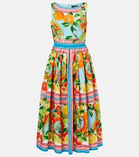 Vestido midi Taormina de algodón - Dolce&Gabbana - Modalova