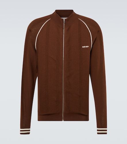 Chaqueta deportiva en mezcla de algodón con logo - Miu Miu - Modalova