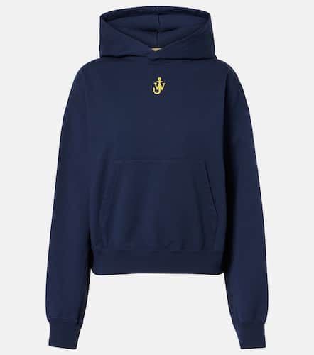 Anchor embroidered cropped cotton hoodie - JW Anderson - Modalova