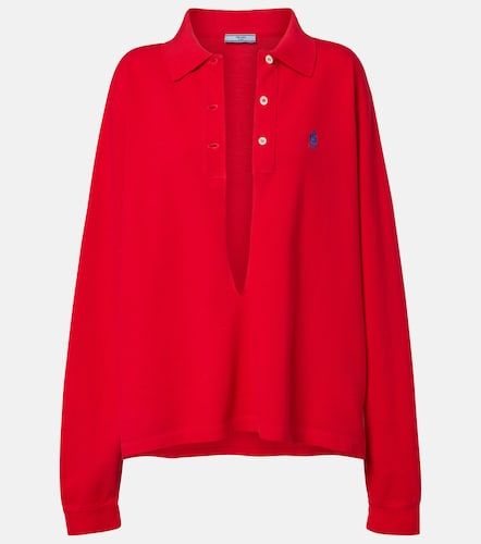 Polo de piqué de algodón con logo - Prada - Modalova