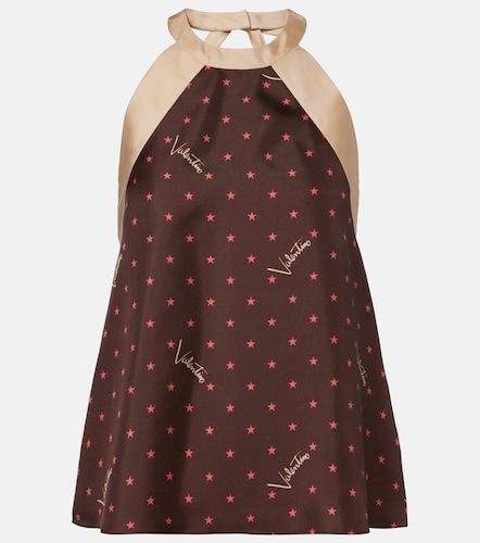 Top de sarga de seda estampado con cuello halter - Valentino - Modalova