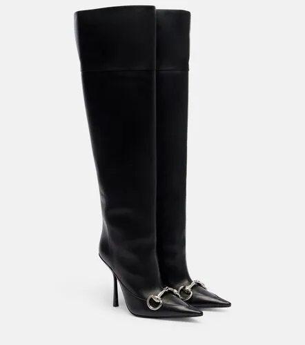 Boulevard Horsebit leather knee-high boots - Gucci - Modalova