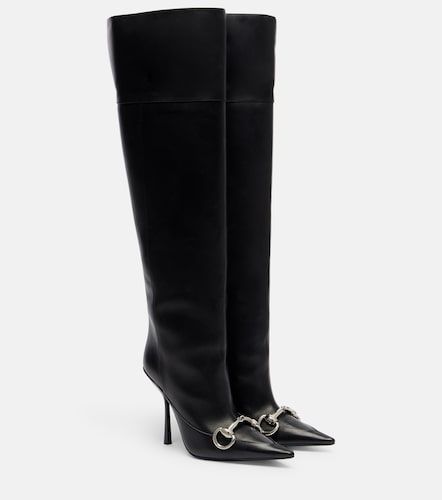 Boulevard Horsebit leather knee-high boots - Gucci - Modalova