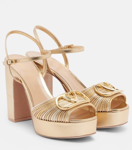 VLogo metallic leather platform sandals - Valentino Garavani - Modalova