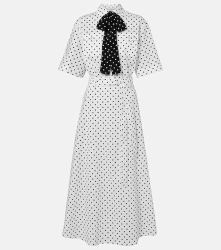 Vestido midi de popelín de algodón con lunares - Valentino - Modalova