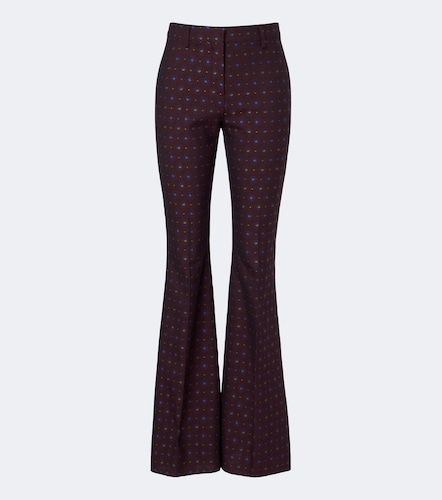 Pantaloni flared in lana e cotone jacquard - Etro - Modalova