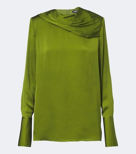 Top de satén de seda drapeado - Tom Ford - Modalova