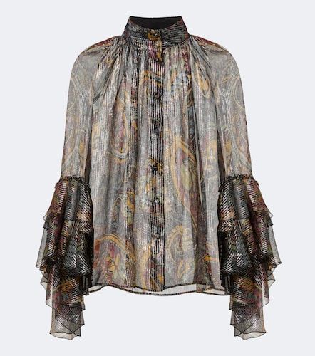 Etro Paisley silk-blend lame blouse - Etro - Modalova