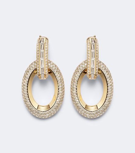 Groove 18kt drop earrings with diamonds - Messika - Modalova