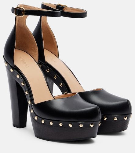 Lola studded leather platform pumps - Chloe - Modalova
