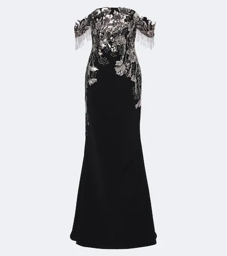 Embellished velvet bustier gown - Georges Hobeika - Modalova