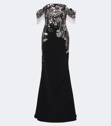 Verzierte Off-Shoulder-Robe aus Samt - Georges Hobeika - Modalova