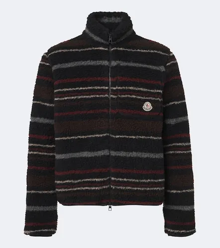 Cárdigan de forro polar en mezcla de lana a rayas - Moncler - Modalova