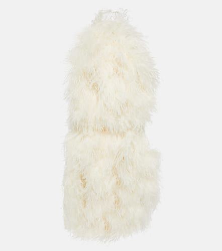 Feather-trimmed cady minidress - David Koma - Modalova