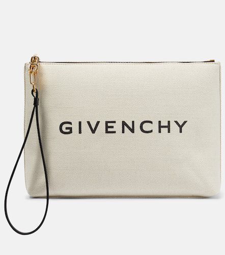 Logo cotton-blend canvas clutch - Givenchy - Modalova