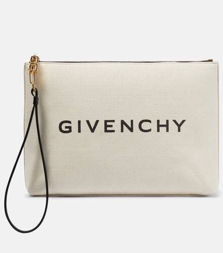 Logo cotton-blend canvas clutch - Givenchy - Modalova