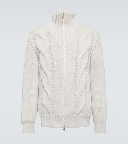 Zipped cable-knit cashmere cardigan - Brunello Cucinelli - Modalova