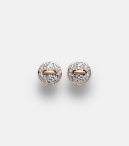 Pom Pom Dot 18kt rhodium-plated rose gold earrings with diamonds - Pomellato - Modalova