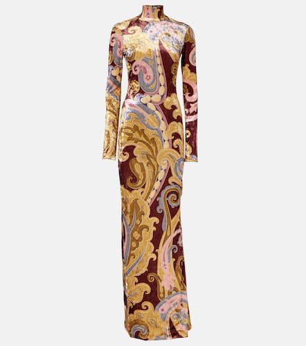 Paisley velvet turtleneck maxi dress - Etro - Modalova